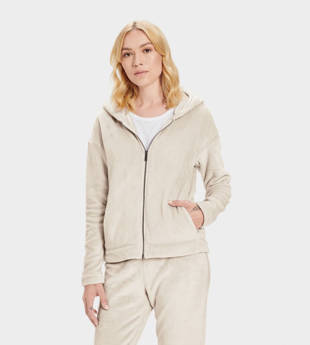 Ugg Hoodie Womens - Ugg Tasha Beige - 052IXJFUM